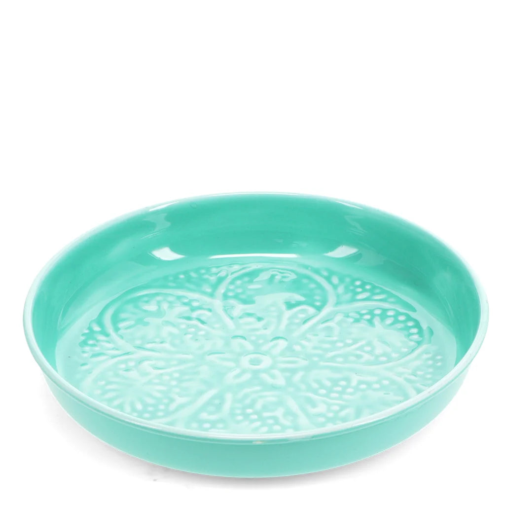 Aqua Round Enamel Trinket Dish