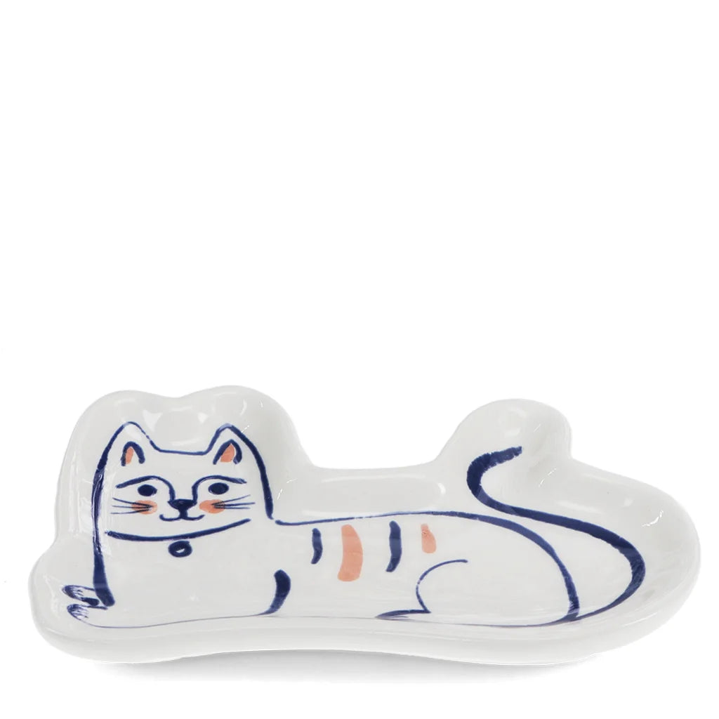 Cat Illustration Ceramic Trinket Dish