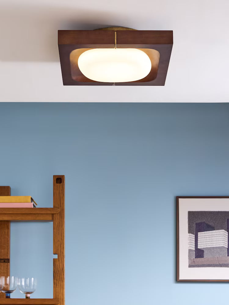 Coffer Flush Light in Wood