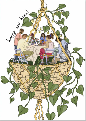 Hanging plant new home Card
