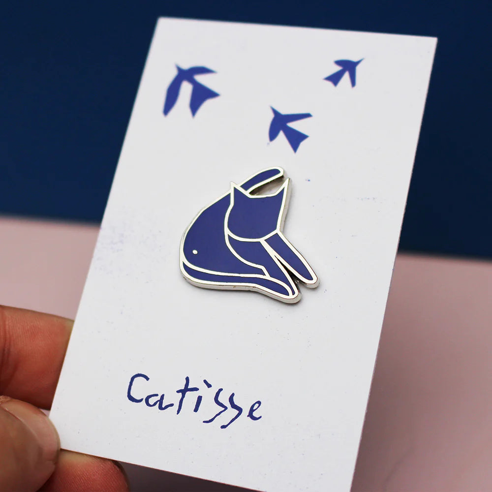 Catisse Blue Cat Enamel Pin by Niaski