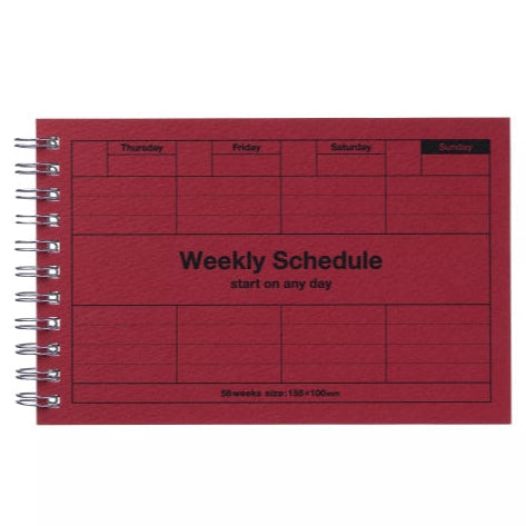 Weekly Schedule Notebook Red