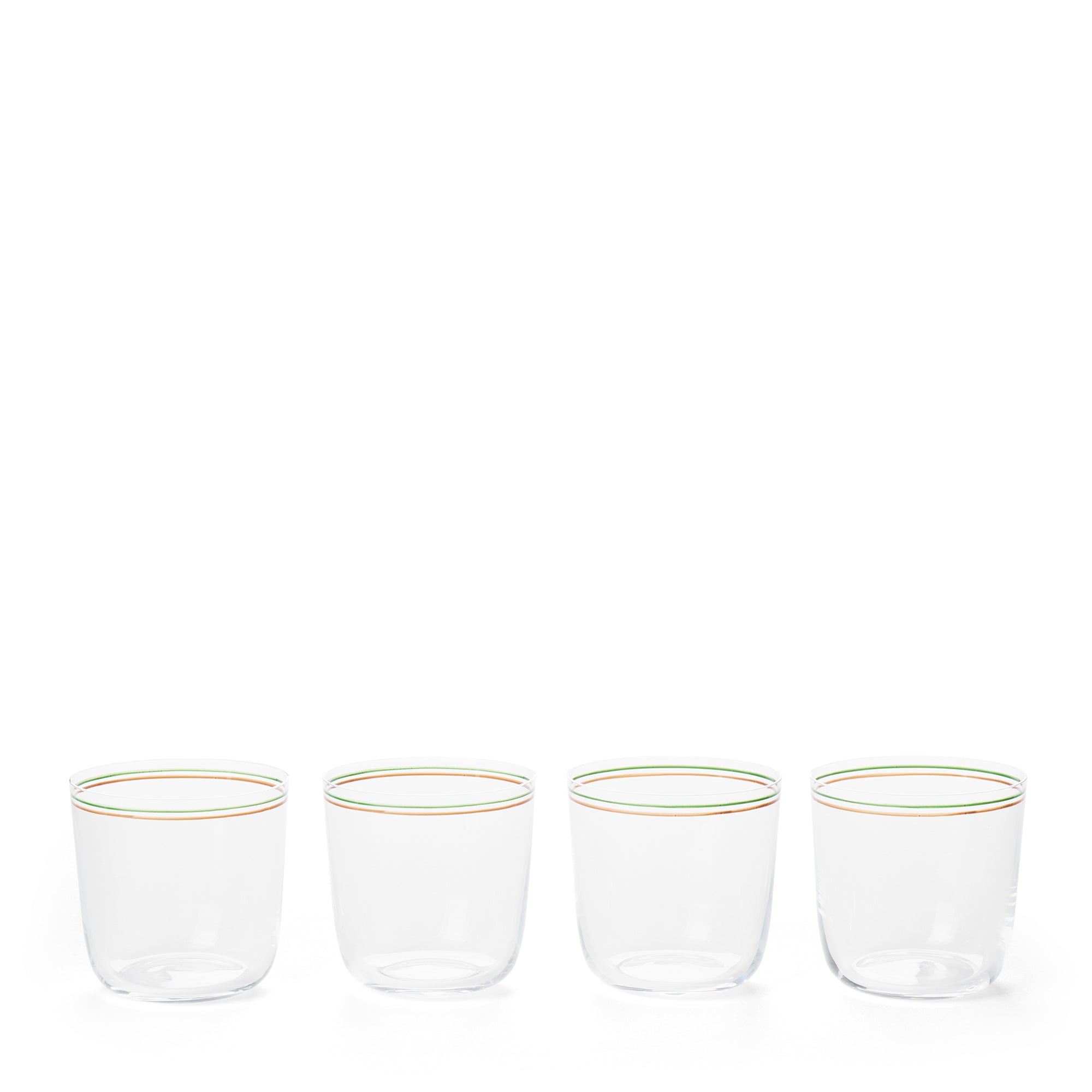 Halo Glass Set in Green/Brown - Set of 4