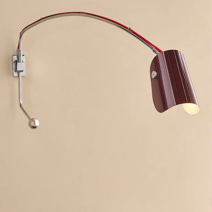 Curve Wall Light in Chrome & Red