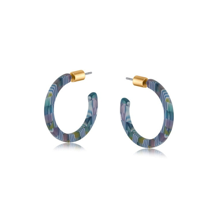 Marie Blue Resin Skinny Earrings