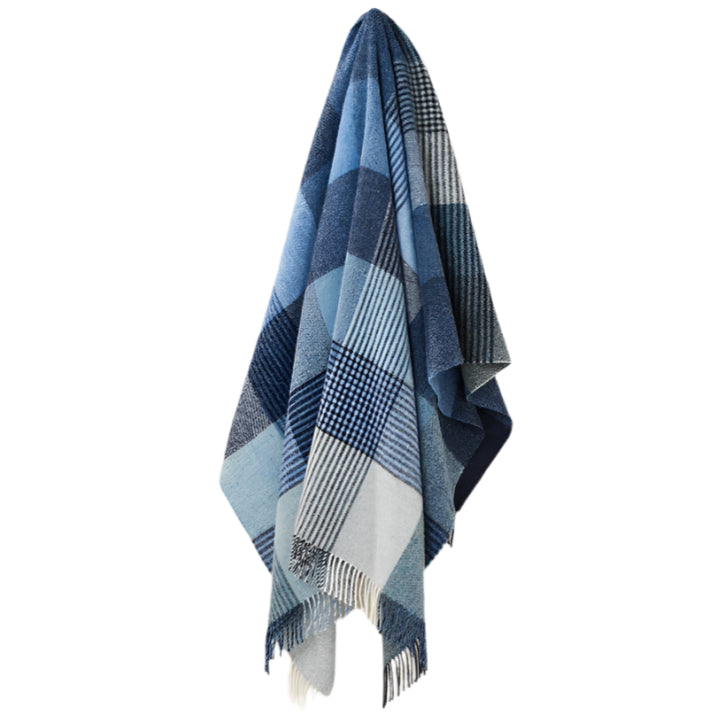 Blue checked Lindley throw