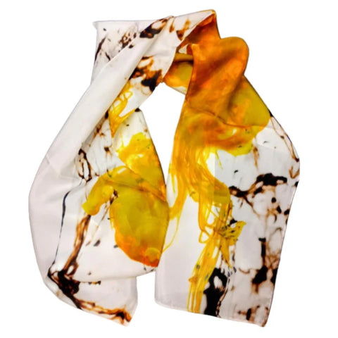 Dirty Looks Habotai Scarf yellow ink