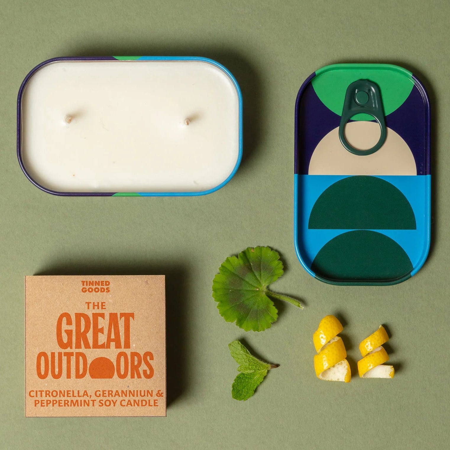 Design Tin - The Great Outdoors Candle (Citronella, Geranium and Peppermint)