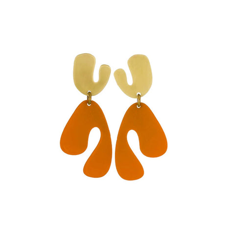 Tangerine Fauvism Small Earrings