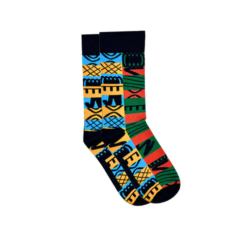 Black Adinkra Socks (L/XL)