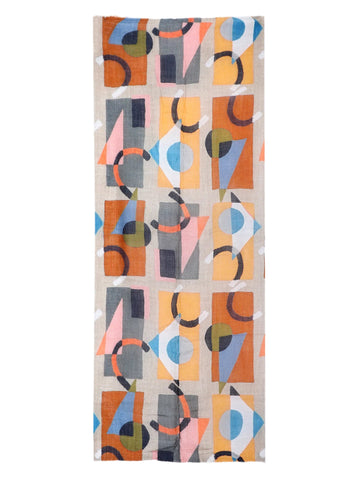 Modernist Shapes Warm Tone Scarf by Kapre