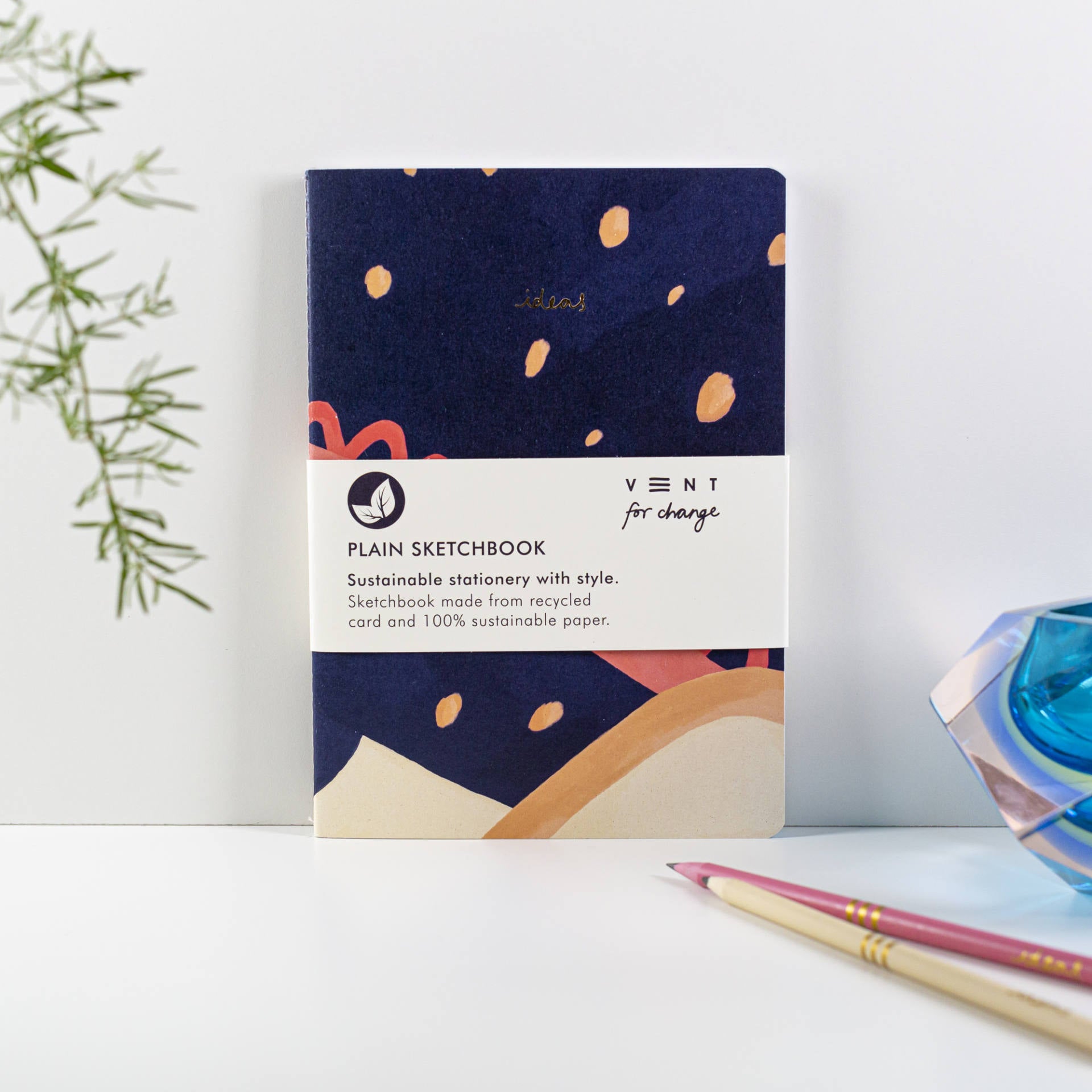 A5 Ideas Design Blue Recycled Notebook