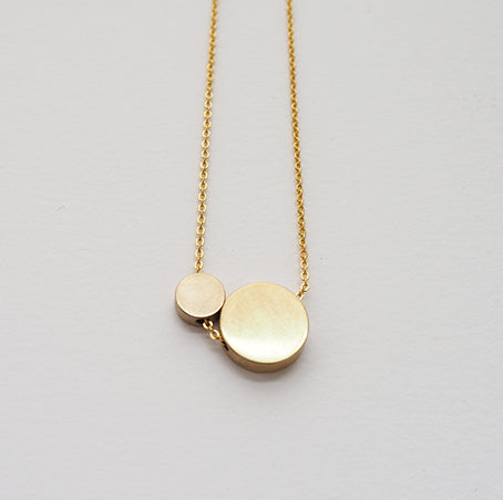 Epicycle Brass Circle and Small Circle Necklace