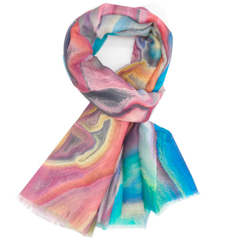 Abstract Flame Blue Scarf