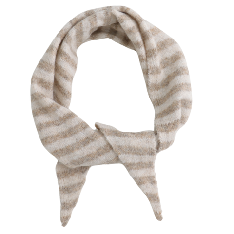 Mini Stripes Beige Triangle Scarf