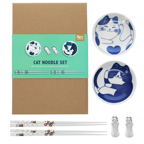 Cat Illustration Boxed Noodle Set
