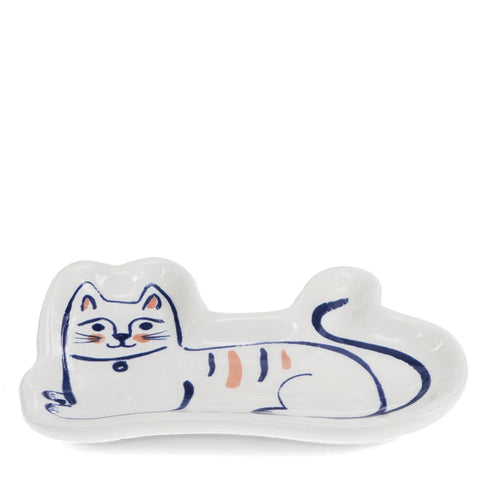 Cat Illustration Ceramic Trinket Dish