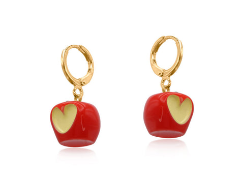 Red Apple Cornucopia Petite Hoop Earrings