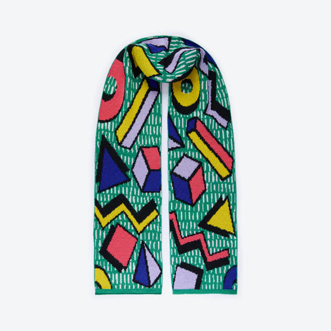 Tangent Shapes Large Wool Scarf