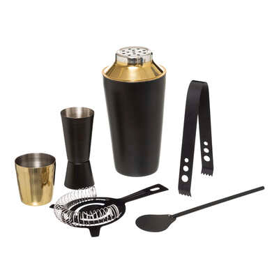 5pc Black Cocktail Shaker Gift Set