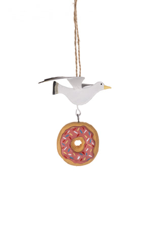 Seagull with doughnut hanging decoration