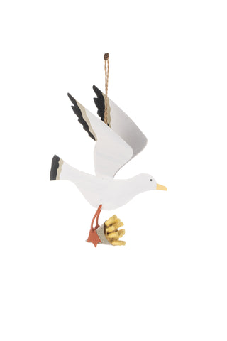 Seagull with chips hanging decoration