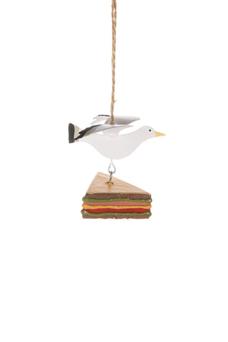 Seagull with sandwich hanging decoration