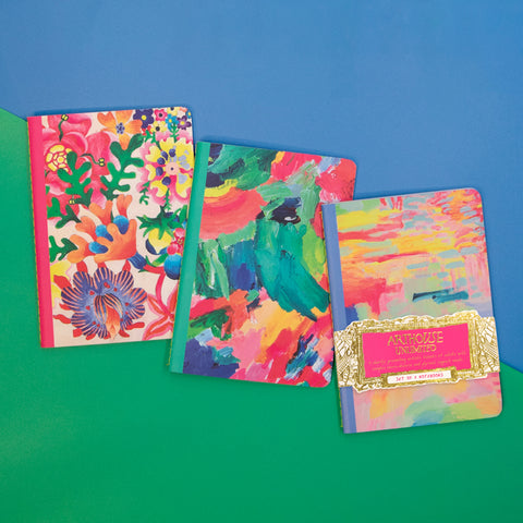 Mixed Abstract Designs Set of 3 Notebooks