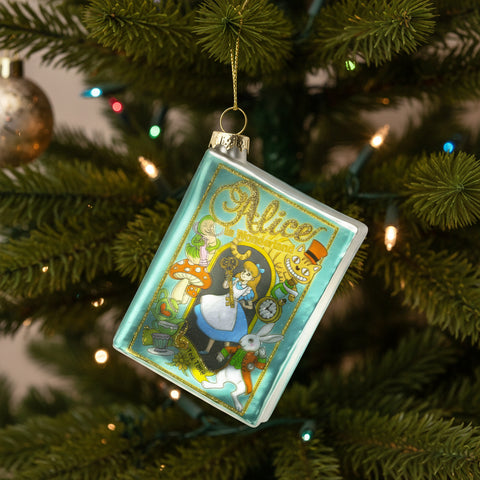 Alice in Wonderland Glass Book Decoration