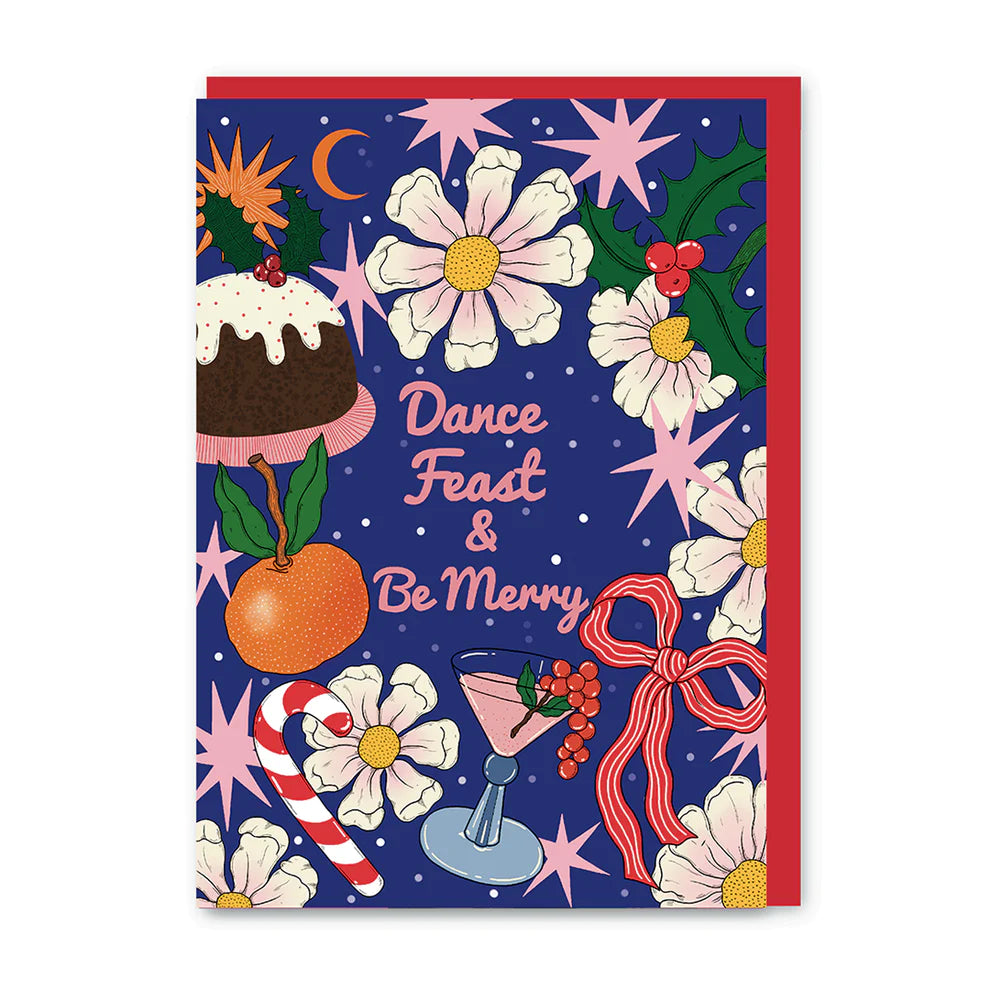 Dance, Feast & Be Merry Christmas Card