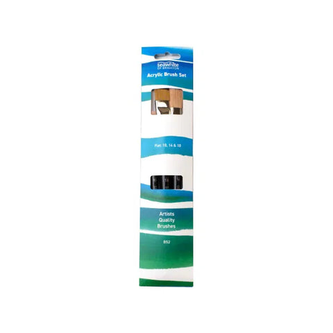 Acrylic Flat Brush Set (Set of 3)