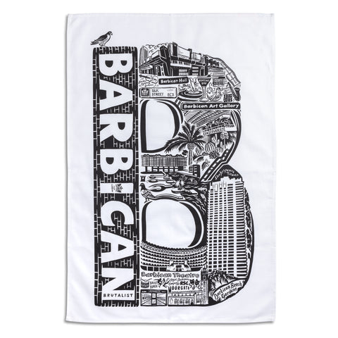 Barbican Letter B Cotton Tea Towel by Lucy Loves This