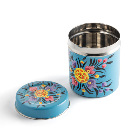 Blue Floral Kashmiri Spice Tin