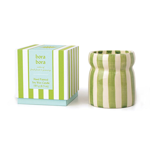 Cabana Sage Striped Bora Bora Candle