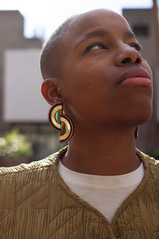 Chalk x Barbican curved statement earrings