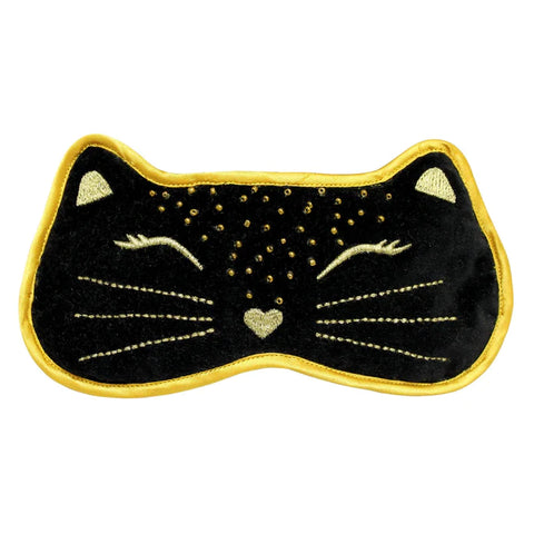 Feline Embroidered Eye Mask