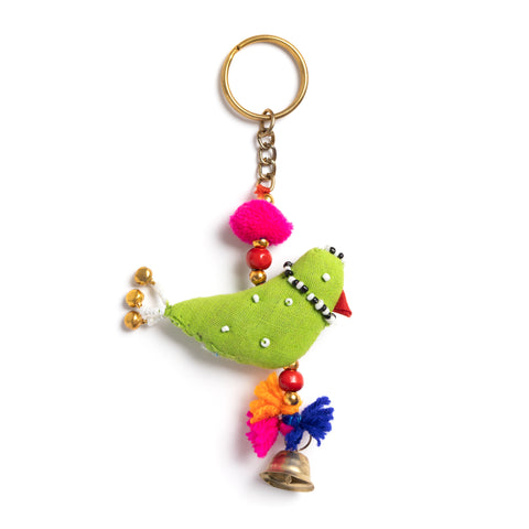 Recycled Cloth Parrot Keyring