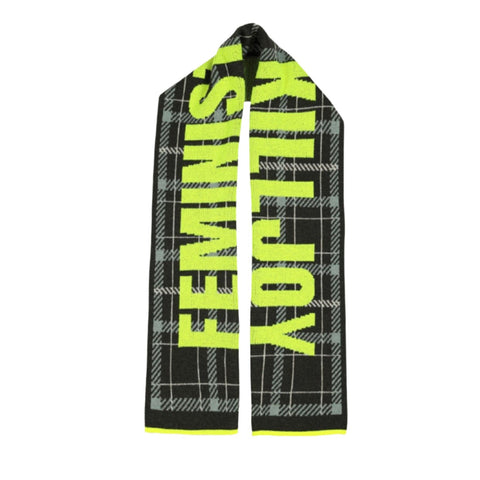 Feminist Killjoy Scarf Seaweed & Neon Yellow