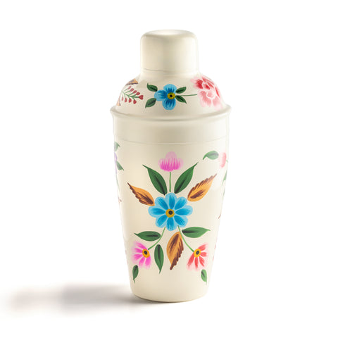 Hand-painted Floral Cocktail Shaker