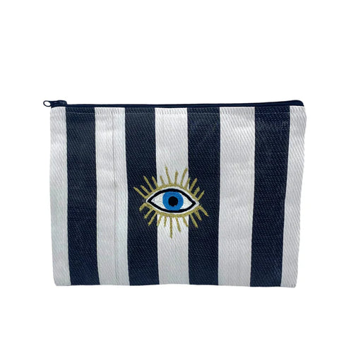 Glimmer Eye Striped Recycled Pouch