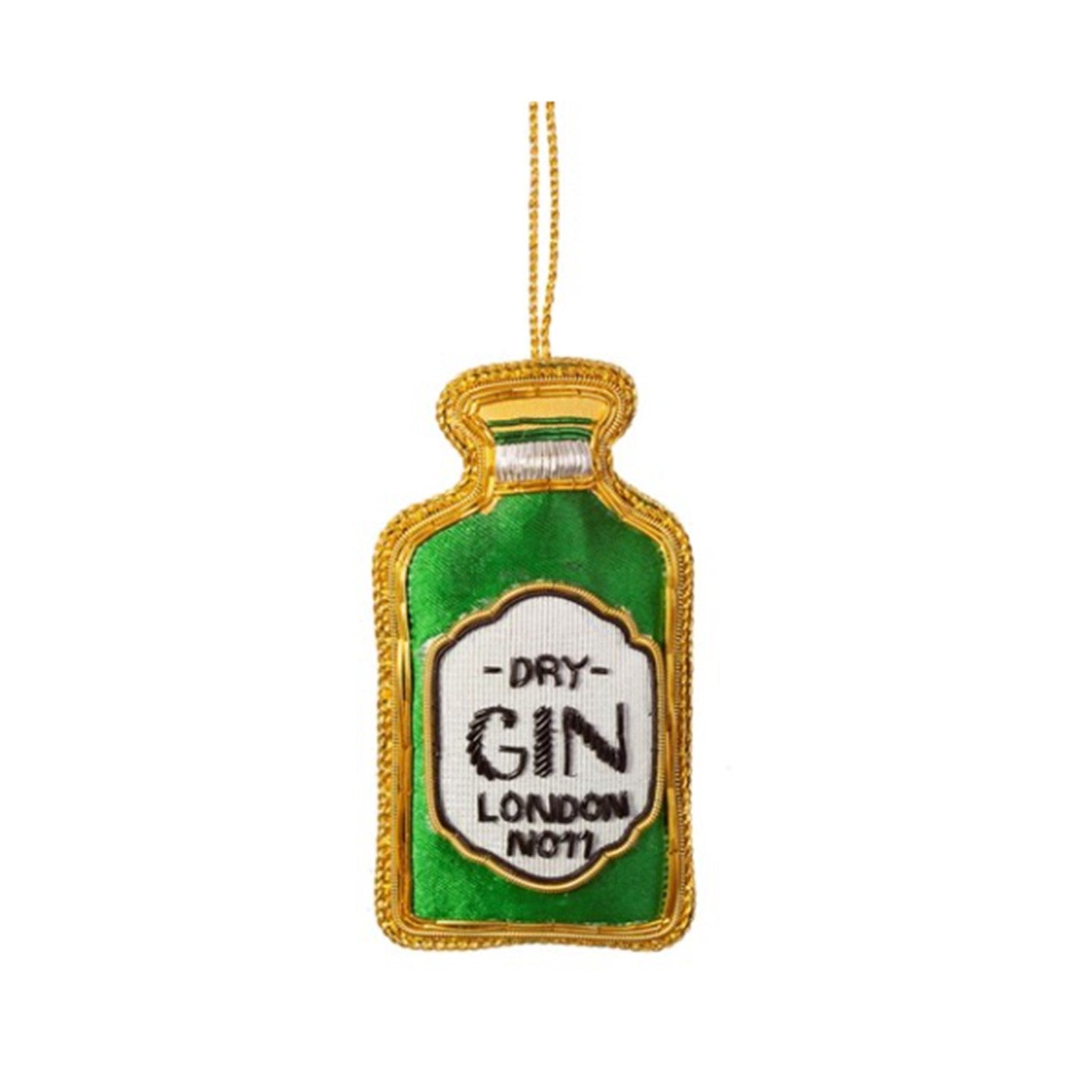 Gin Bottle Embroidered Decoration