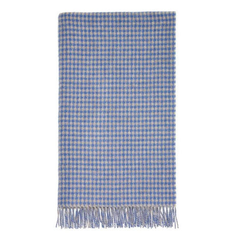 Houndstooth Blue/Natural Merino Wool Blanket