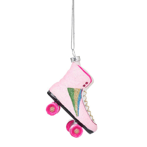 Retro Pink Roller-skate Shaped Bauble