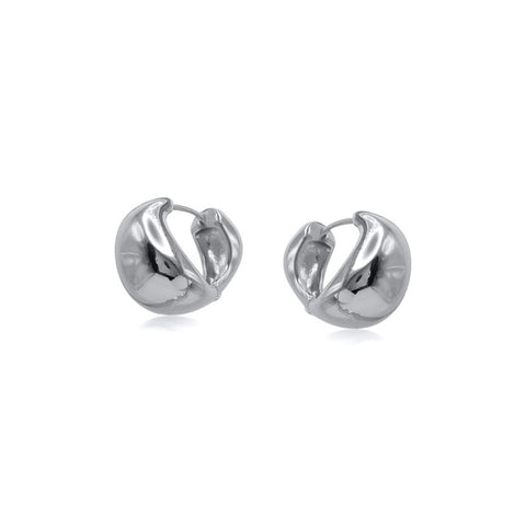Lora Organic Shape Earrings (Silver Colour)