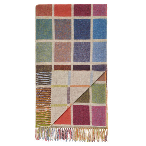 Multi Block Merino Wool Blanket