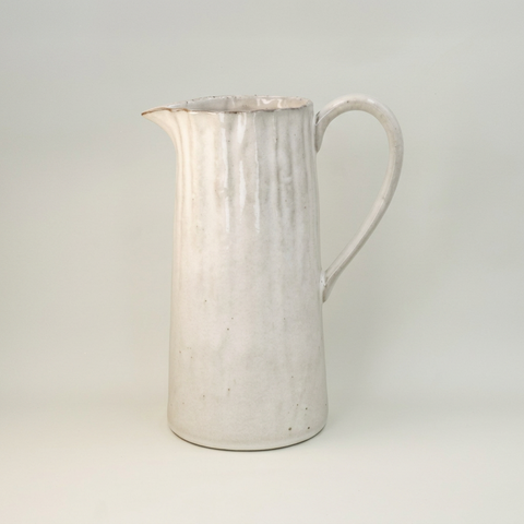 Taupe Stoneware Pinched Pitcher Jug