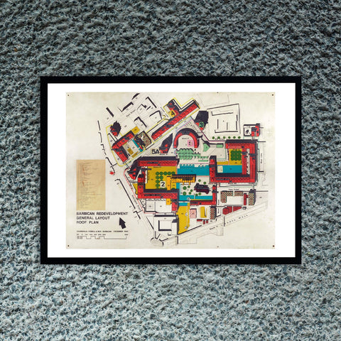 A3 Art Print Barbican Redevelopment Roof Plan by the Barbican Plans Group
