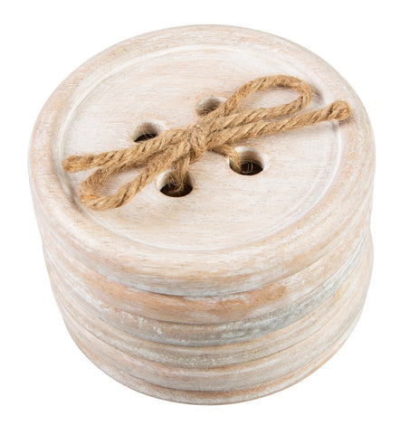 Wooden Button Coasters (Set of 6)