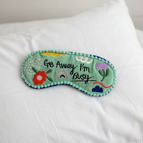 Go Away I'm Busy Embroidered Eye Mask