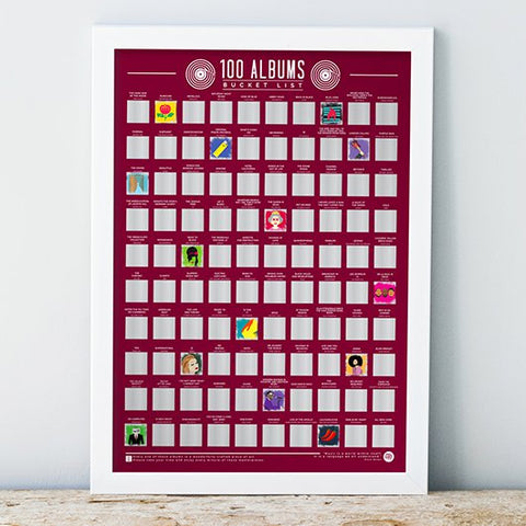 100 Albums Bucket List Scratch Off Poster